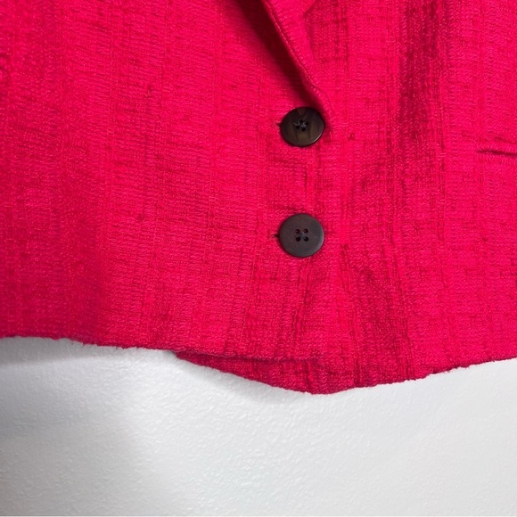 Royalty by Maluma cropped  tweed pink red short sleeve blazer S #4 - Picture 3 of 7